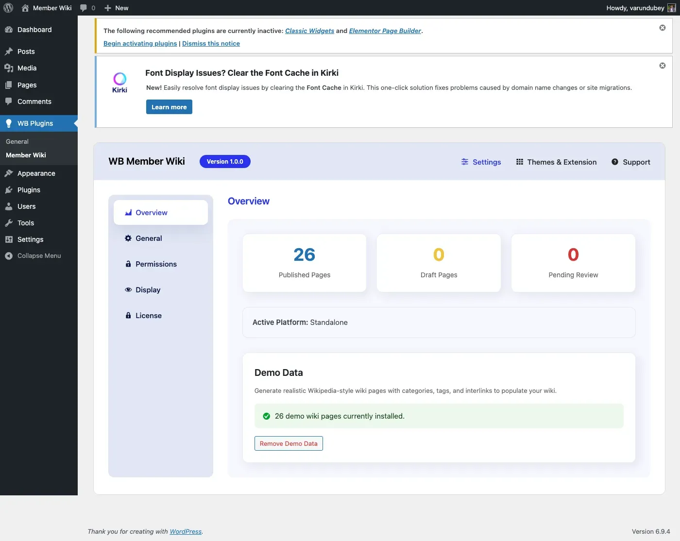 Demo Data Wizard