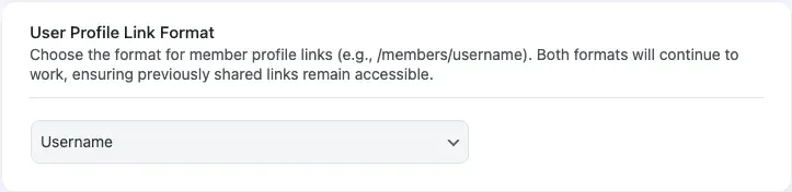 Profile Link Format Setting