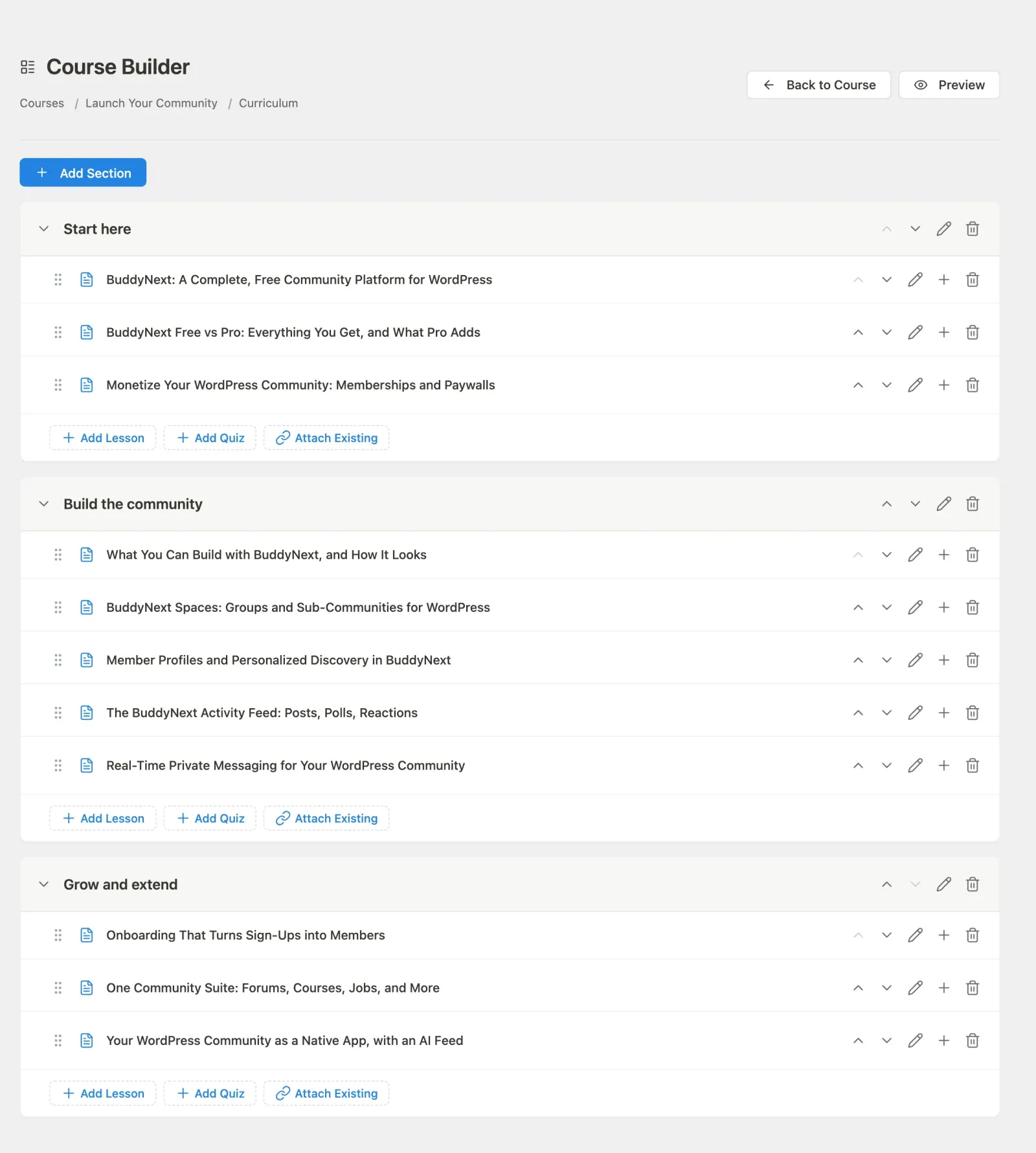The Learnomy course builder