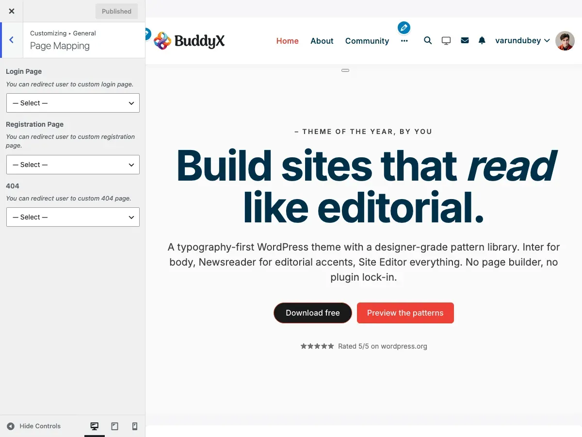 Page Mapping Settings