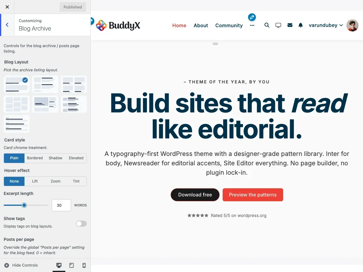 Site Blog Panel