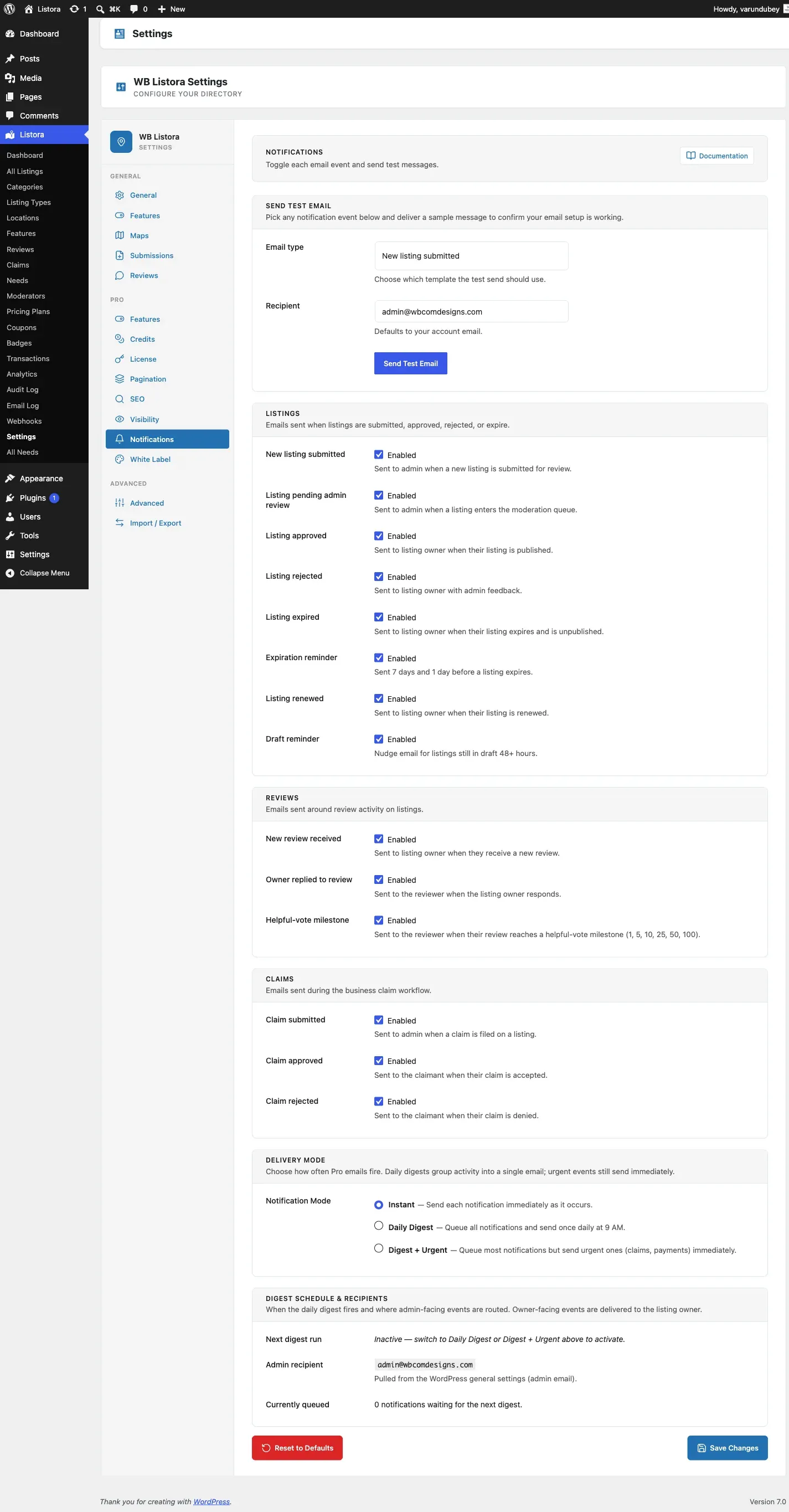 Draft Reminder - example reminder email with “Continue your listing” CTA