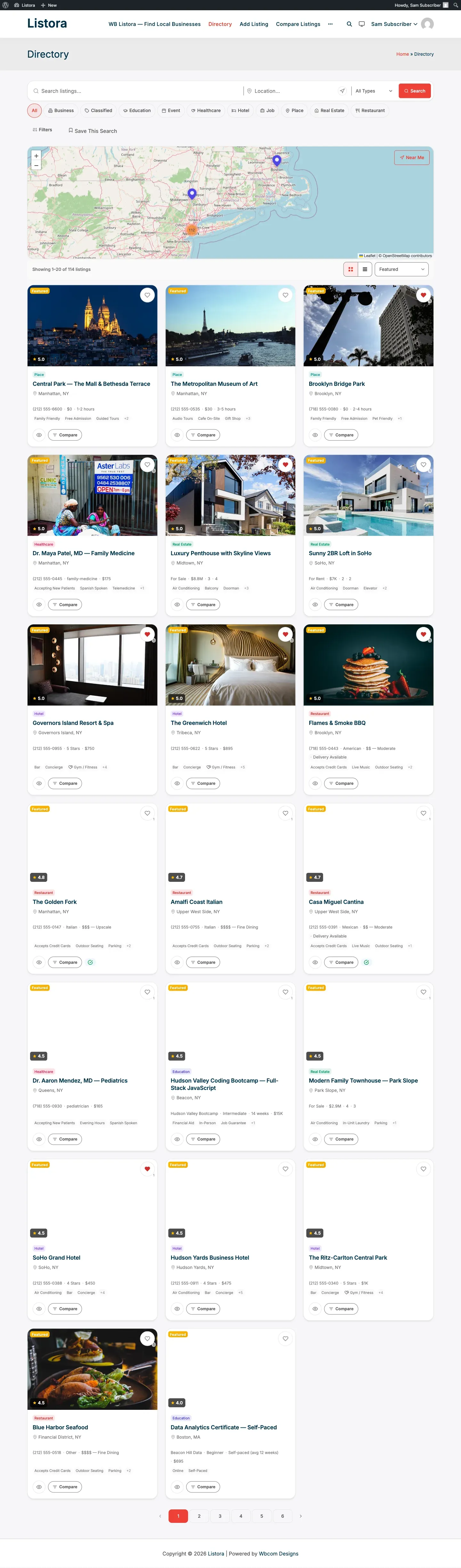 SEO Pages - auto-generated city/type landing page on the modernized 1.0.5 UI