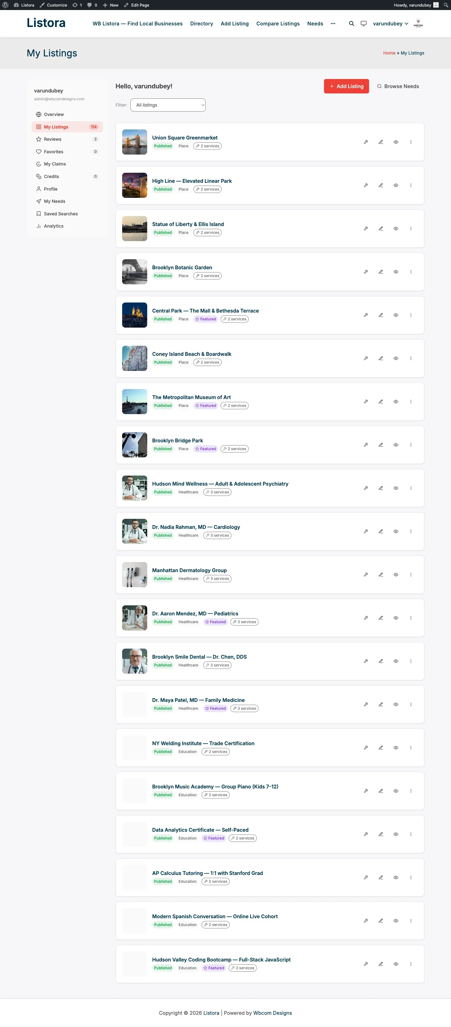 Saved Searches - screenshot from the modernized 1.0.5 site