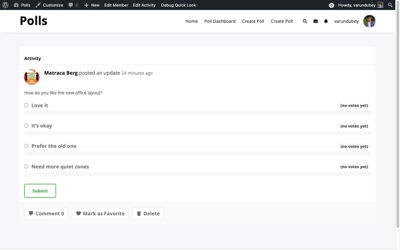 Single Activity Poll View