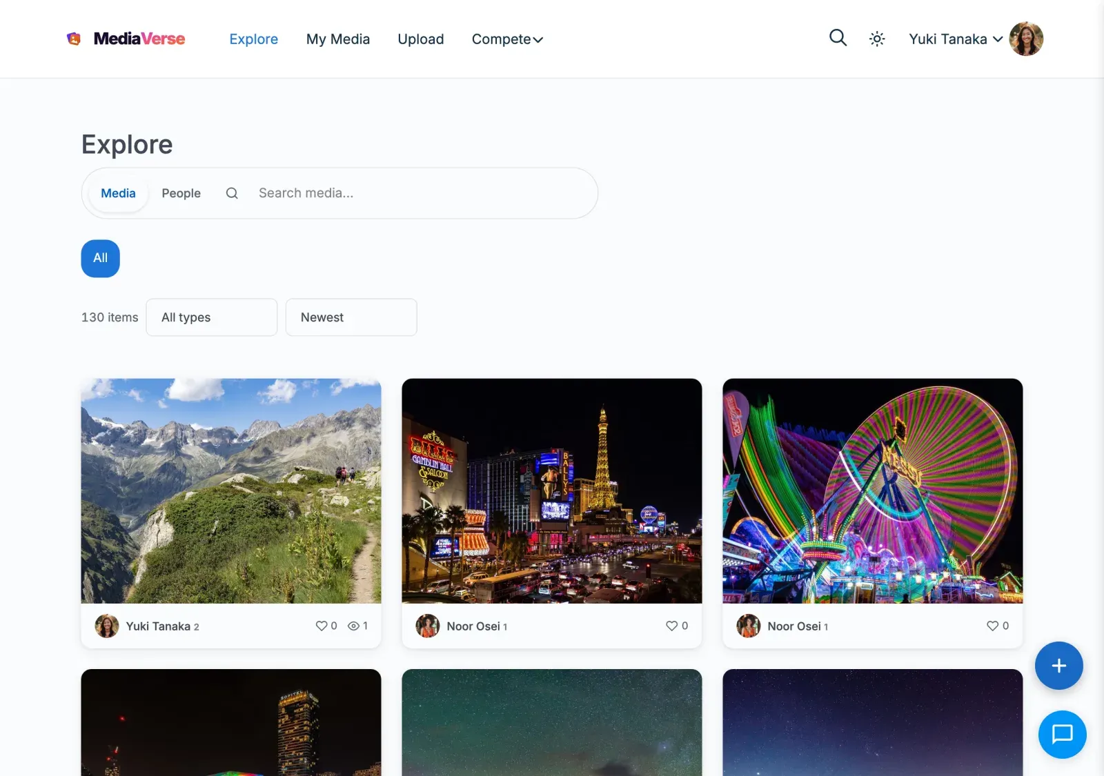 Dribbble layout: a grid of large, evenly sized shots