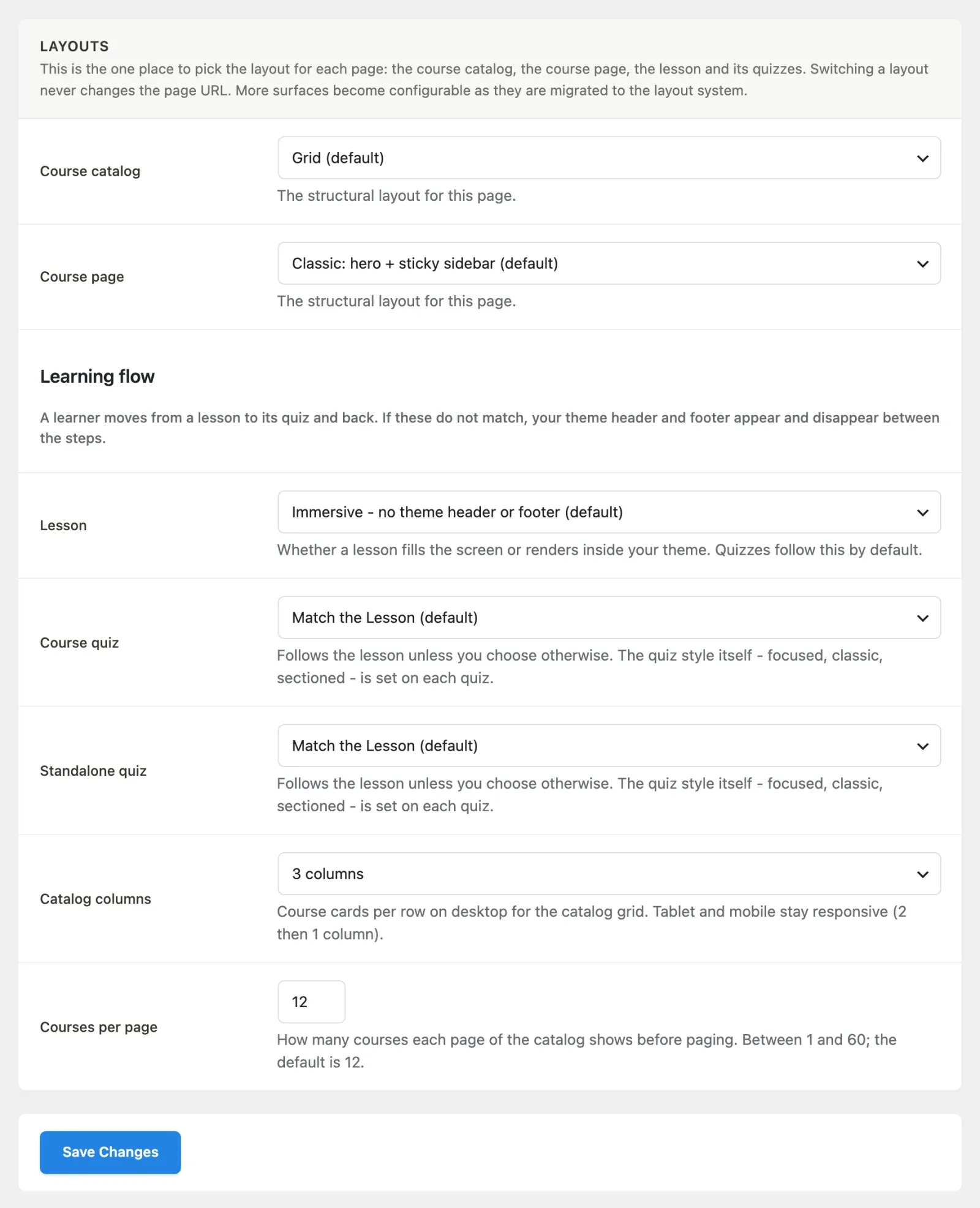 Layouts first view