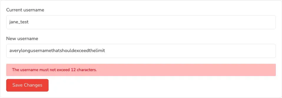 Maximum Length Error