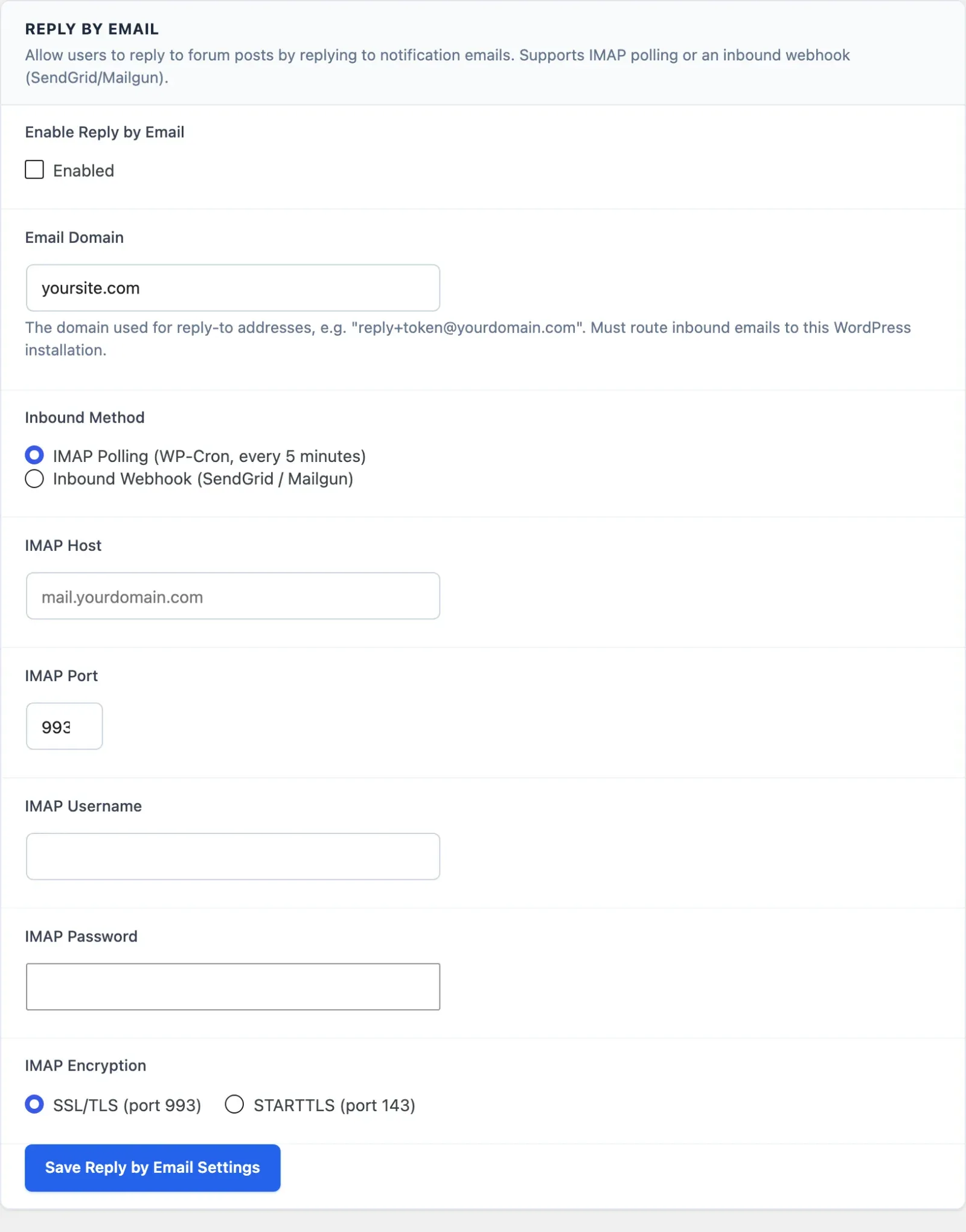 The Jetonomy, Settings, Reply by Email screen