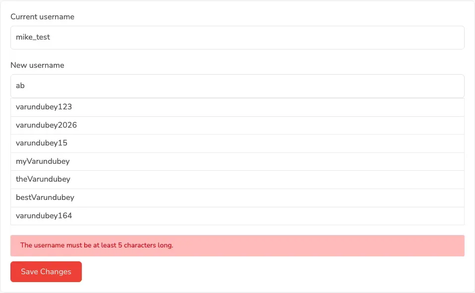 Validation Error