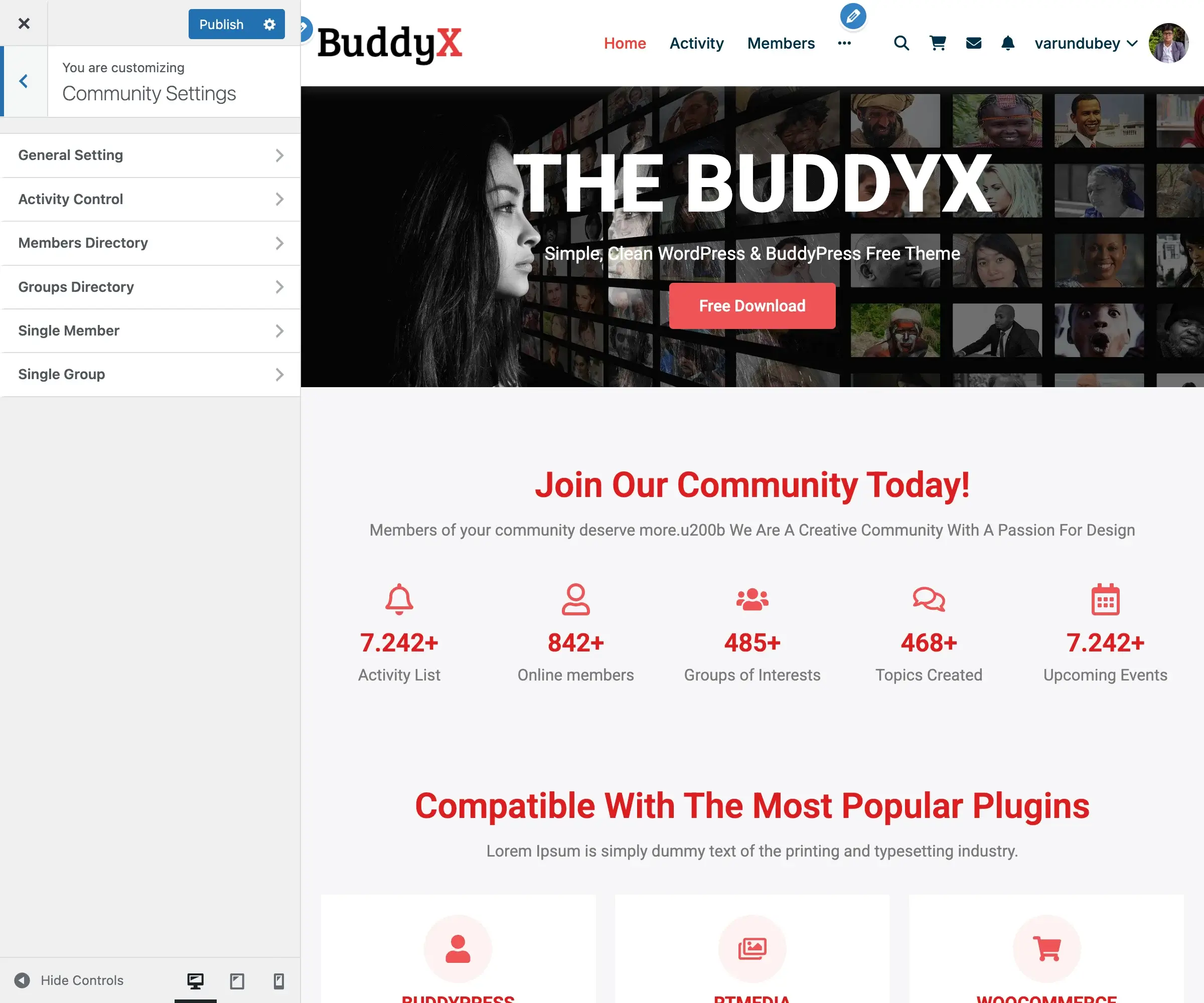 BuddyPress General Settings