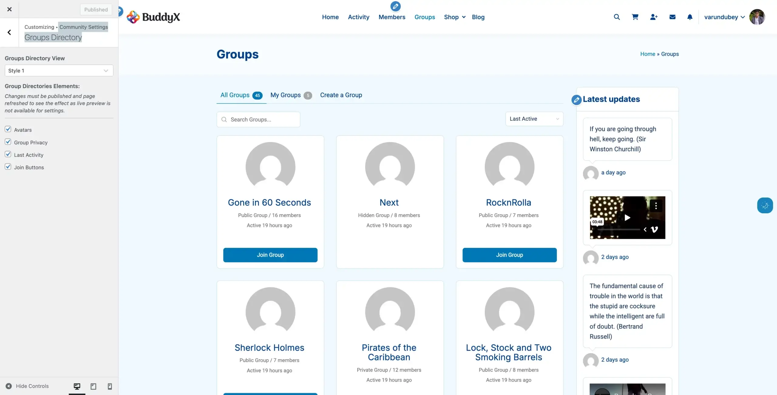 Groups Directory Style 1