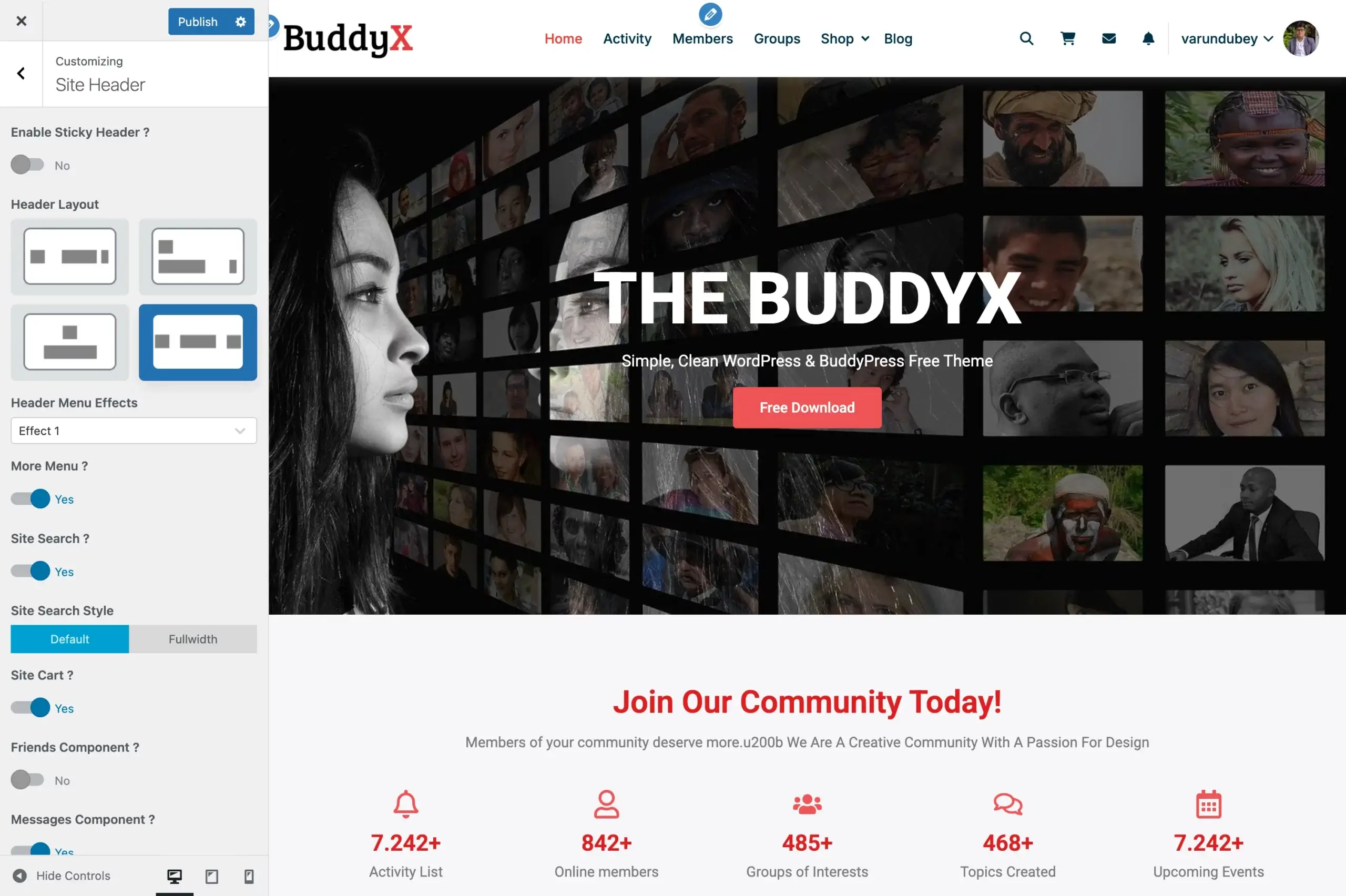 Header Layout 4 - Centered Menu