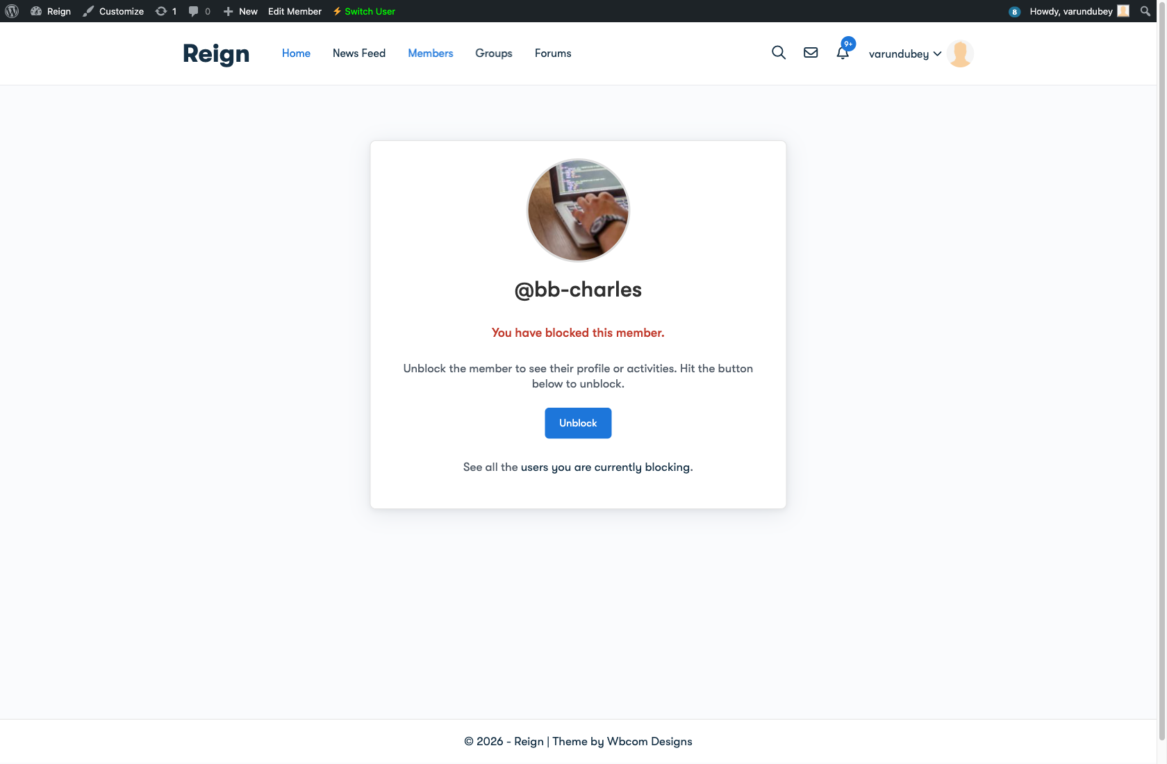 Blocked Member View